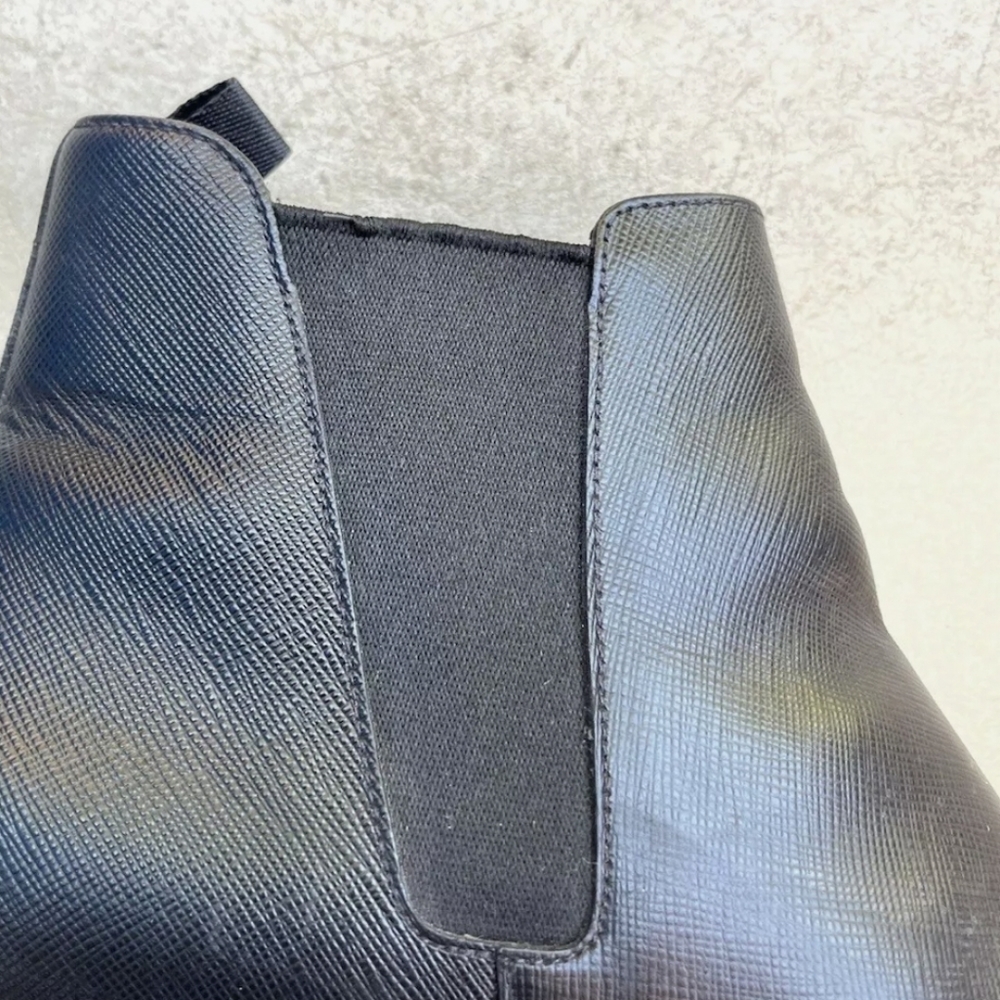 PRADA Saffiano Chelsea Boot UK 9/ US 10 Black Leather Pull On 2TC015 $995 Msrp - Picture 6 of 6